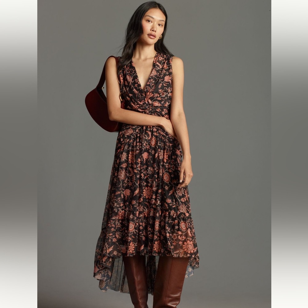Anthropologie 4SI3NNA V-Neck Sleeveless Midi Dress NWT